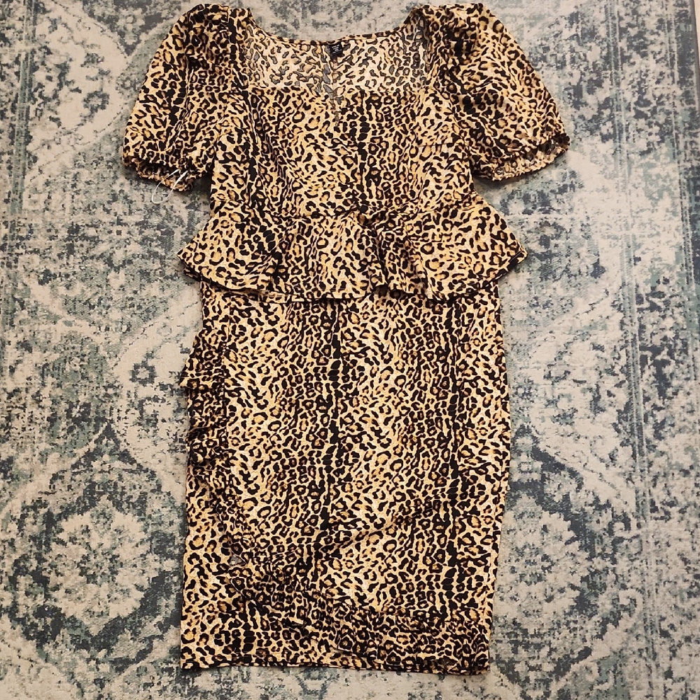 Leopard Print Puff Sleeve Set